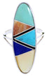 Genuine Silver Southwest Multicolor Jewelry Ring Size 5-1/2 YX33828